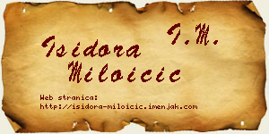 Isidora Miloičić vizit kartica